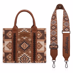 wrangler aztec pattern dual sided print tote/crossbody – brown wrangler aztec pattern dual sided print tote/crossbody – brown