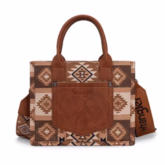 wrangler aztec pattern dual sided print tote/crossbody – brown wrangler aztec pattern dual sided print tote/crossbody – brown