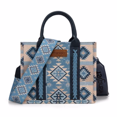 wrangler aztec pattern dual sided print tote/crossbody – jean
