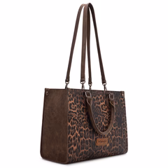 wrangler leopard print wide tote crossbody – coffee wrangler leopard print wide tote crossbody – coffee